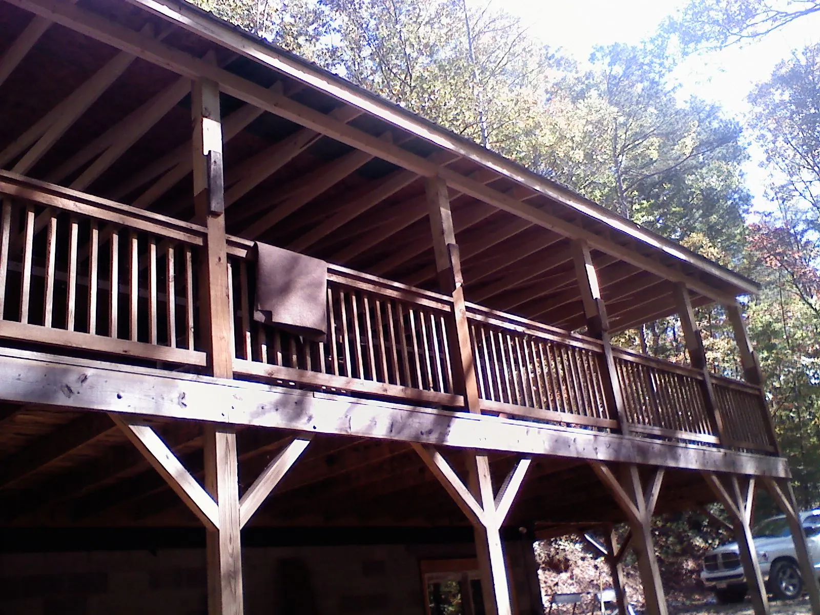 Timber framing under a new elevated porch and deck — Roof Leak Repair in Coolville by Roofing Brothers